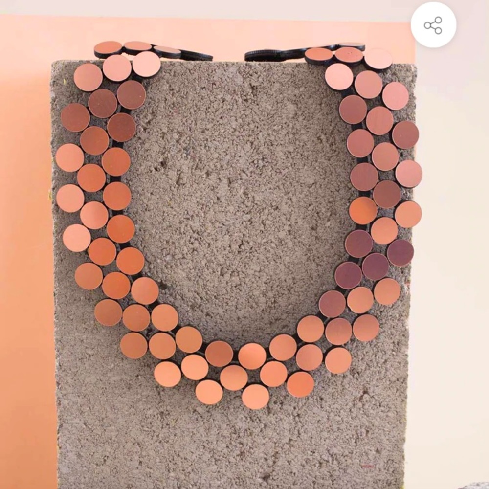 ISKIN SISTERS ABSTRACTION NECKLACE TRIPLE STRAND - ROSE GOLD, SOLD OUT & NWT ⭐️